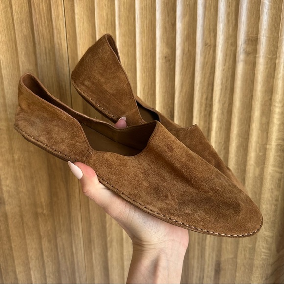 Vince Shoes - VINCE Finola Suede Slip On Loafer Flat Neutral Brown Shoes